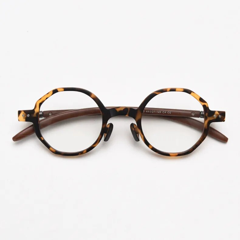 CCspace Unisex Full Rim Polygon Tr 90 Titanium Eyeglasses 56995 Full Rim CCspace C4Leopard