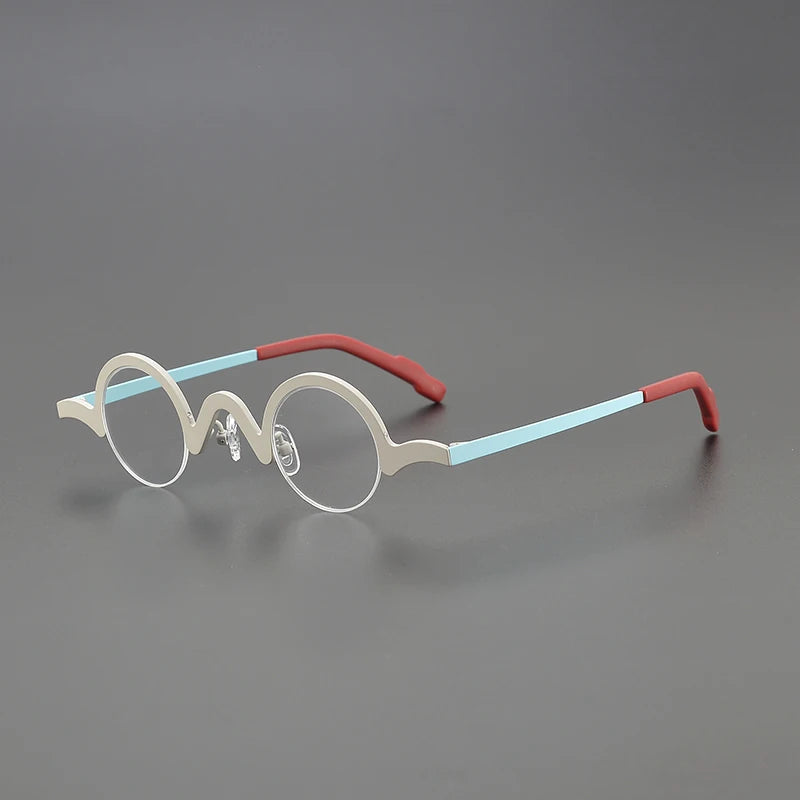 Nobler Unisex Semi Rim Top Round Titanium Eyeglasses 1810 Semi Rim Nobler C2