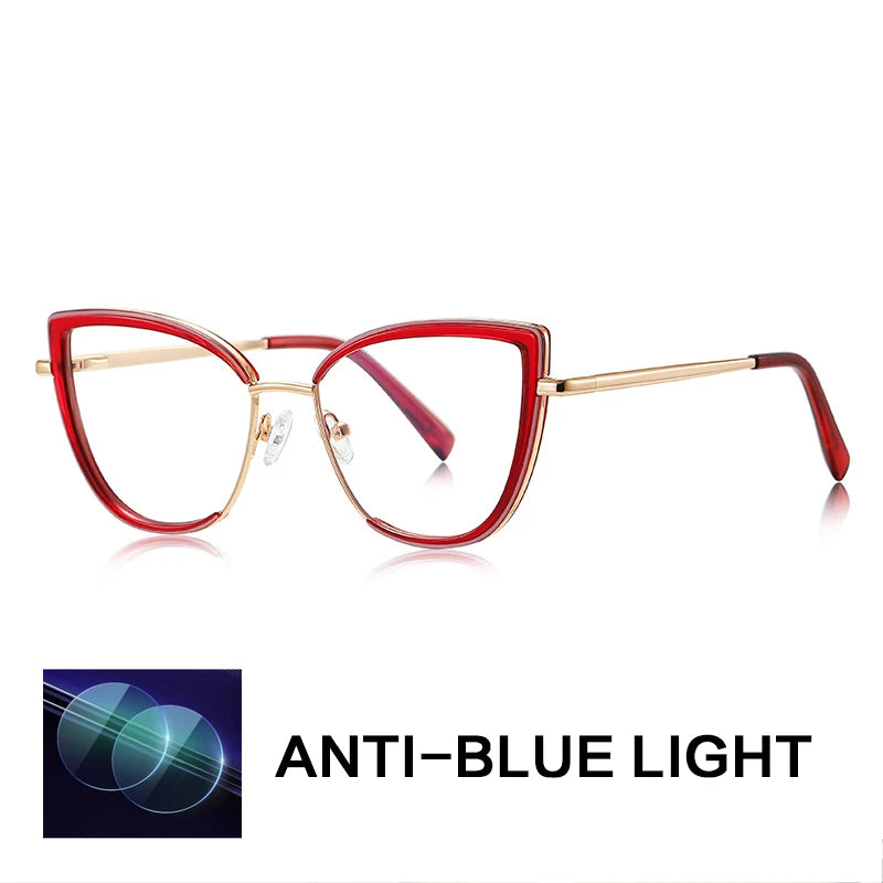 Gatenac Women's Full Rim Oval Cat Eye Tr 90 Titanium Reading Glasses G3153