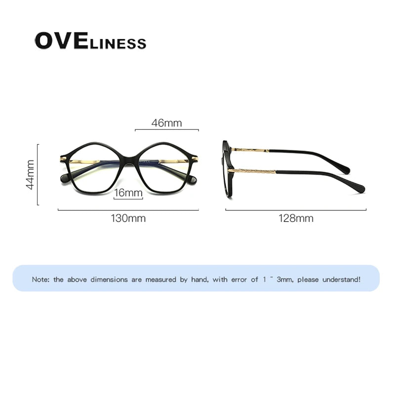 Oveliness Youth Unisex Full Rim Polygonal Tr 90 Titanium Eyeglasses 20204 Full Rim Oveliness   