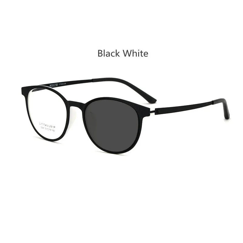 Kocolior Unisex Full Rim Round Tr 90 Titanium Hyperopic Reading Glasses 23091 Reading Glasses Kocolior Photochromic White China 0