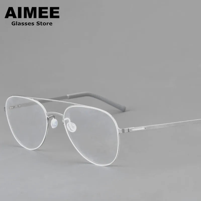 Aimee Women's Full Rim Oval Double Bridge Titanium Eyeglasses 99805