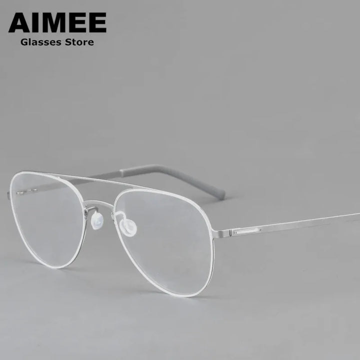 Aimee Women's Full Rim Oval Double Bridge Titanium Eyeglasses 99805
