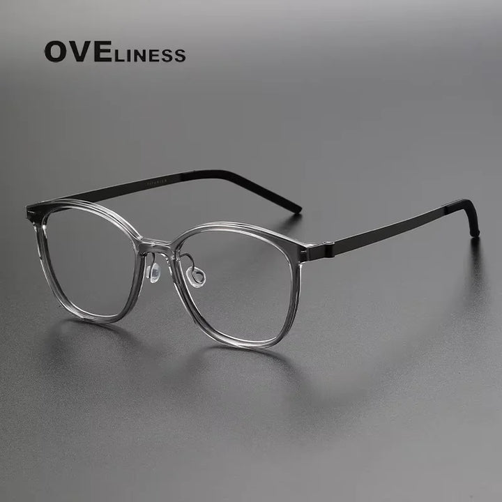Oveliness Women's Full Rim Oval Square Acetate Titanium Eyeglasses 21851