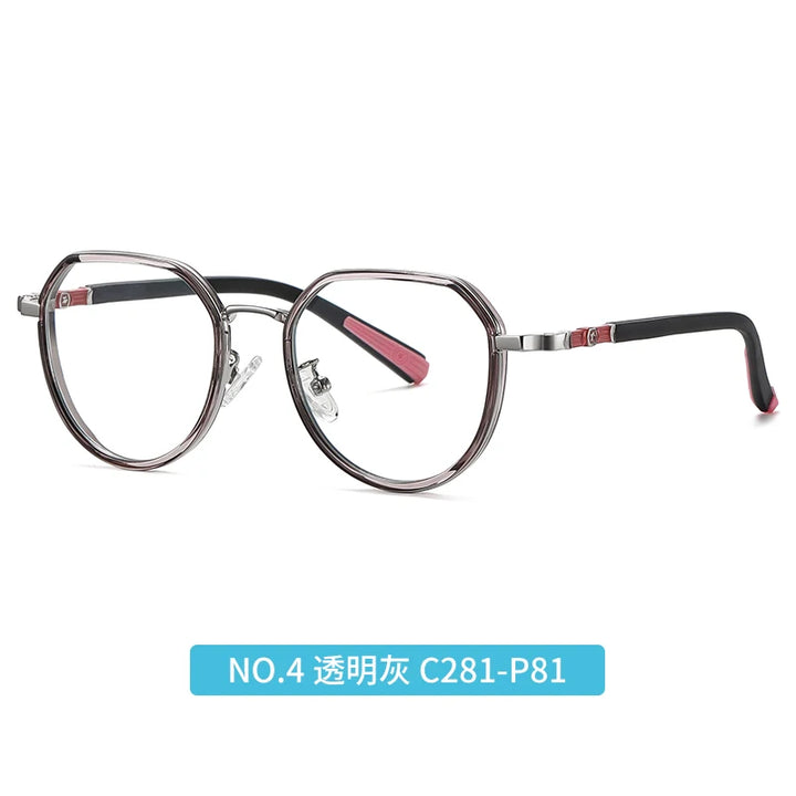 Vicky Youth Unisex Full Rim Flat Top Round Tr 90 Titanium Eyeglasses 5126 Full Rim Vicky TR5126-C4 CHINA