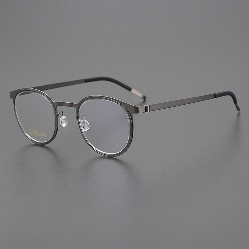 Bclear Unisex Full Rim Round Titanium Eyeglasses My9915 Full Rim Bclear