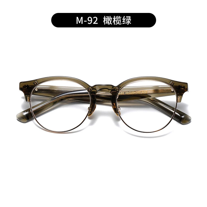 Nobler Unisex Full Rim Square Acetate Titanium Eyeglasses M092 Full Rim Nobler C12