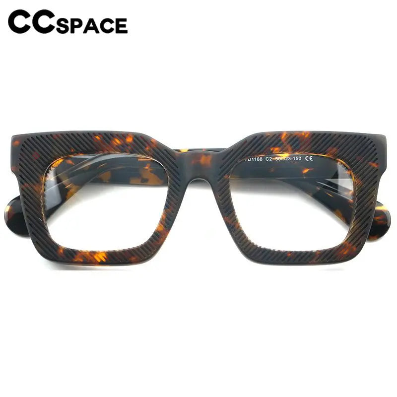 CCspace Unisex Full Rim Square Acetate Eyeglasses 56911 Full Rim CCspace