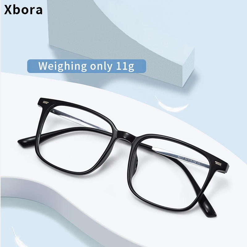 Xbora Unisex Full Rim Square Tr 90 Titanium Alloy Eyeglasses 86117