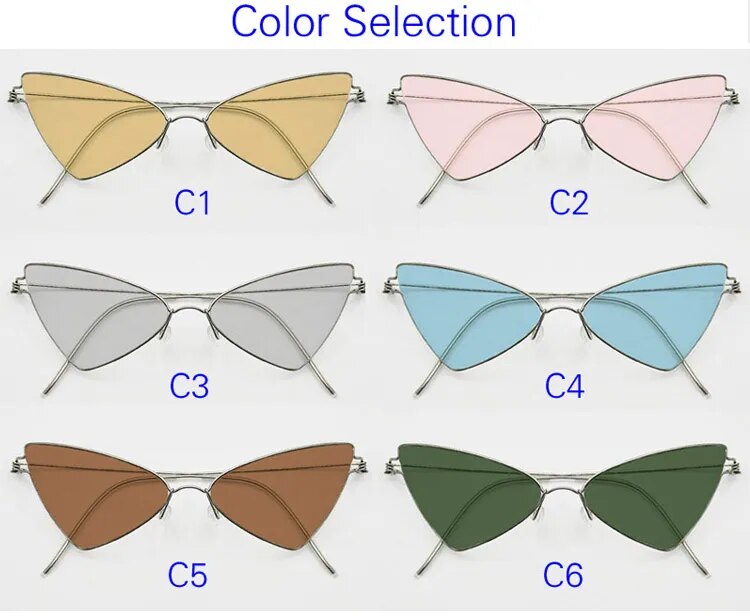 Yuujo Women's Full Rim Cat Eye Stainless Steel Polarized Sunglasses 6340 Sunglasses Yujo