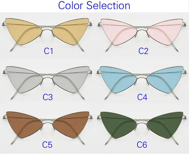 Yuujo Women's Full Rim Cat Eye Stainless Steel Polarized Sunglasses 6340 Sunglasses Yujo