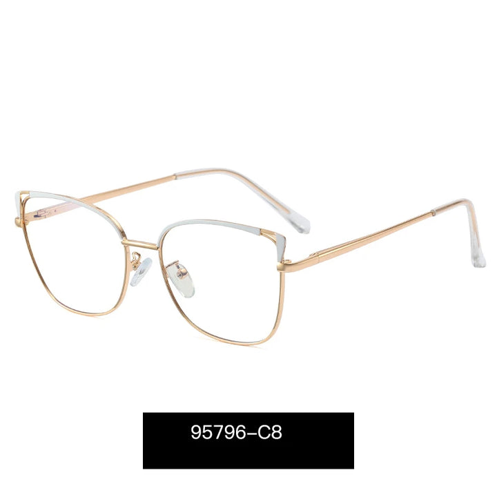 Handoer Women's Full Rim Oval Cat Eye Tr 90 Alloy Eyeglasses 95796