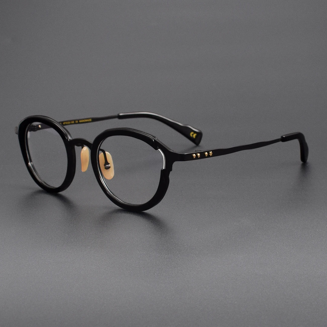 Muzz Unisex Full Rim Oval Square Titanium Acetate Eyeglasses 810058