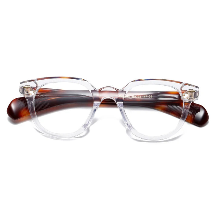 Black Mask Unisex Full Rim Irregular Oval Acetate Eyeglasses 2241 Full Rim Black Mask Crystal