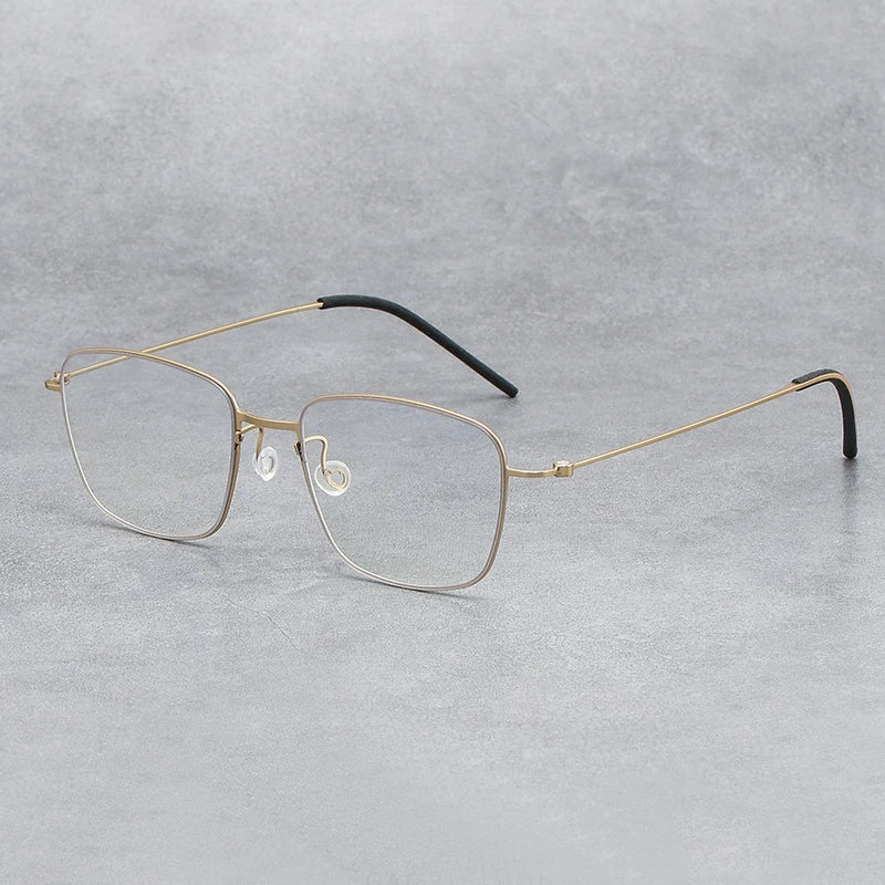 Black Mask Unisex Full Rim Square Screwless Titanium Eyeglasses Ld5530 Full Rim Black Mask Gold  