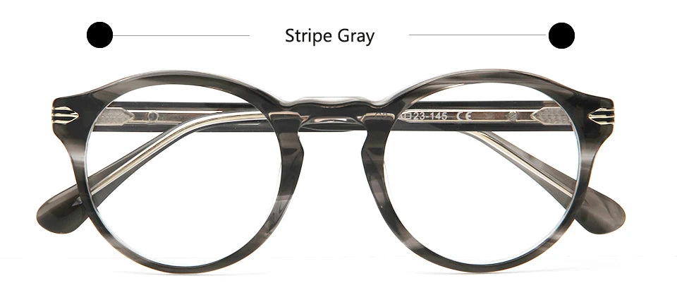 Esnbie Women's Full Rim Round Acetate Titanium Eyeglasses 2417271