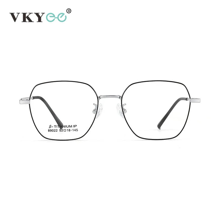 Vicky Unisex Semi Rim Polygon Titanium Alloy Reading Glasses V89022 Reading Glasses Vicky
