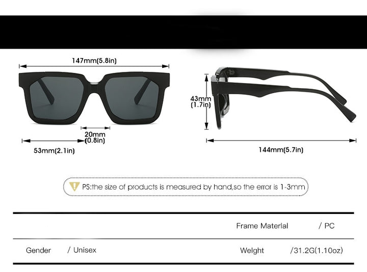 CCspace Unisex Full Rim Square PC Eyeglasses 56358 Full Rim CCspace