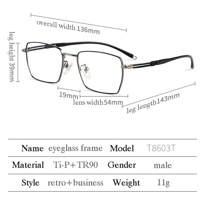Hotochki Women's Full Rim Polygon Square Titanium Eyeglasses 860347