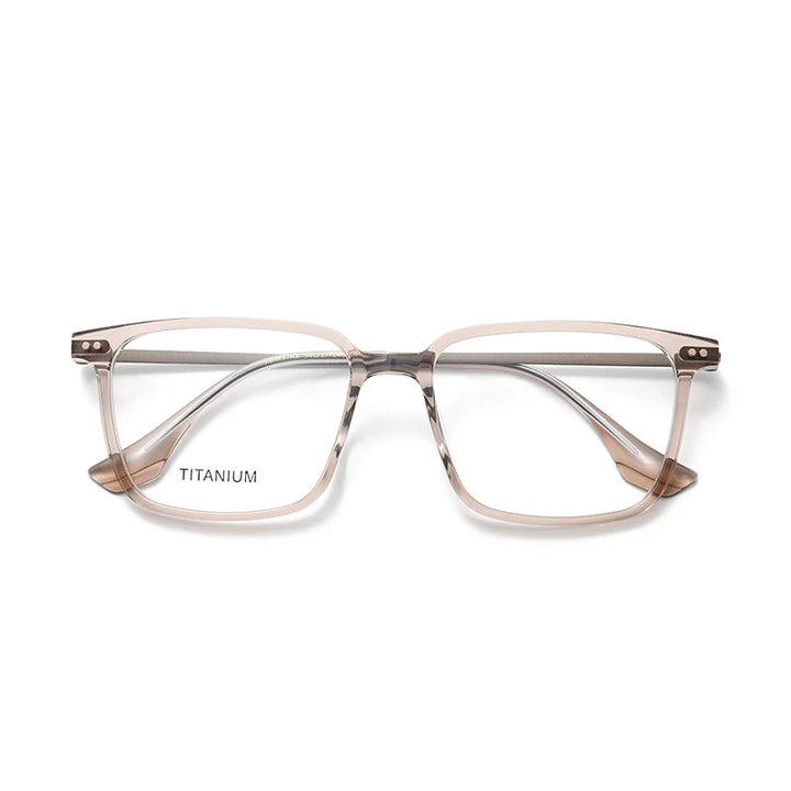 Nobler Unisex Full Rim Square Acetate Titanium Eyeglasses 39697