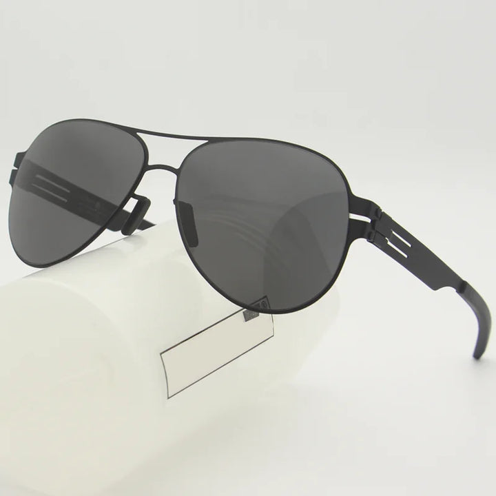 Black Mask Unisex Full Rim Oval Stainless Steel Polarized Sunglasses 0132 Full Rim Black Mask