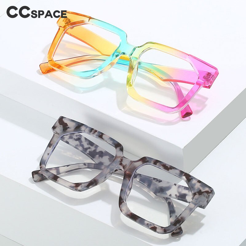CCspace Unisex Full Rim Square PC Eyeglasses 56358 Full Rim CCspace
