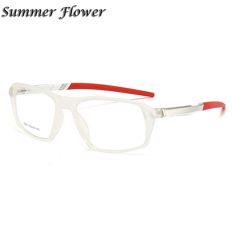 Summer Flower Men's Full Rim Square Tr 90 Aluminum Sport Eyeglasses 85854 Full Rim Summer Flower C9