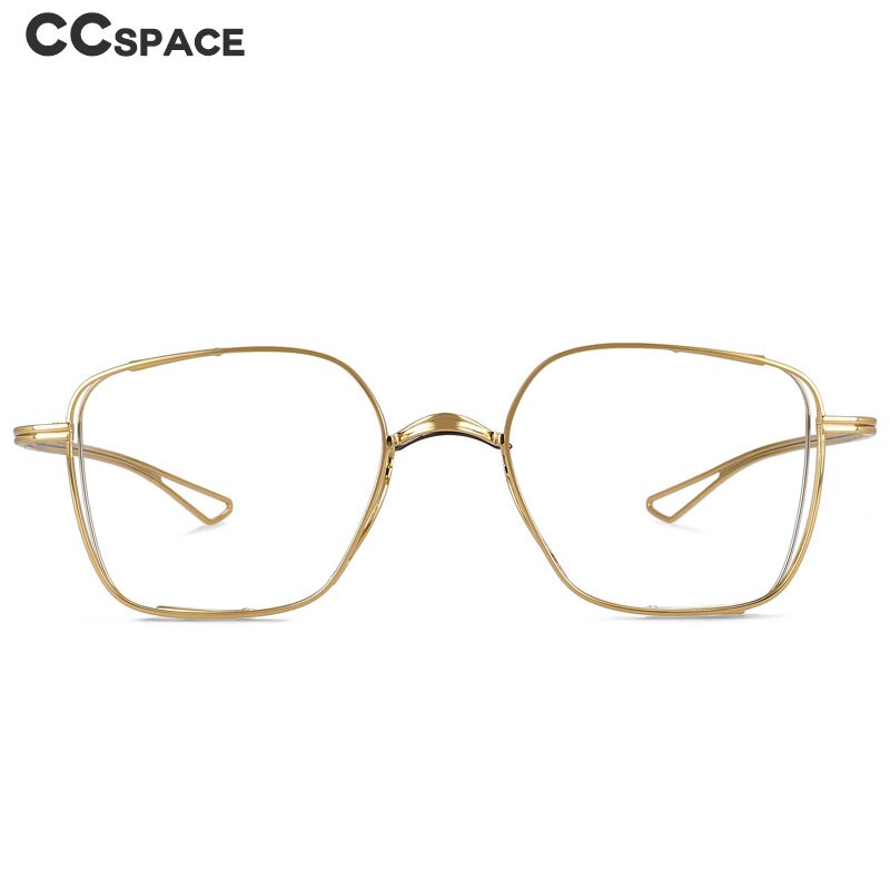 CCspace Unisex Full Rim Square Hand Crafted Titanium Eyeglasses 55921 Full Rim CCspace