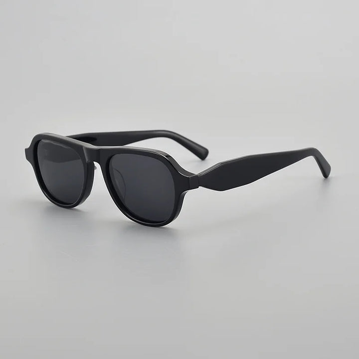 Black Mask Unisex Full Rim Square Acetate Polarized Sunglasses 5002 Sunglasses Black Mask Black As Shown