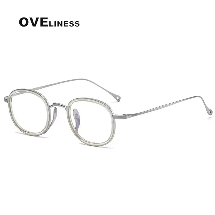 Oveliness Women's Full Rim Square Acetate Titanium Eyeglasses