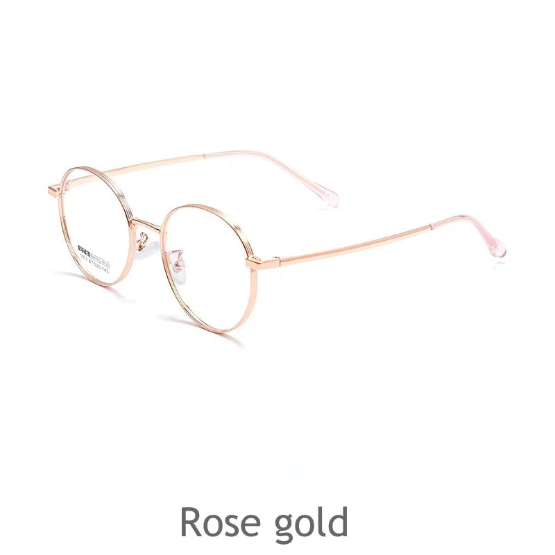 KatKani Womens Full Rim Small Round Alloy Eyeglasses J1051x Full Rim KatKani Eyeglasses Rose Gold  