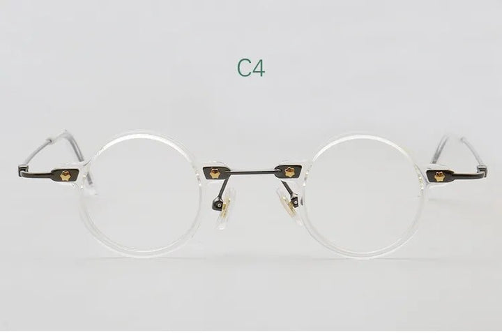 Yujo Unisex Full Rim Small Round Acetate Eyeglasses 3636 Full Rim Yujo C4 China