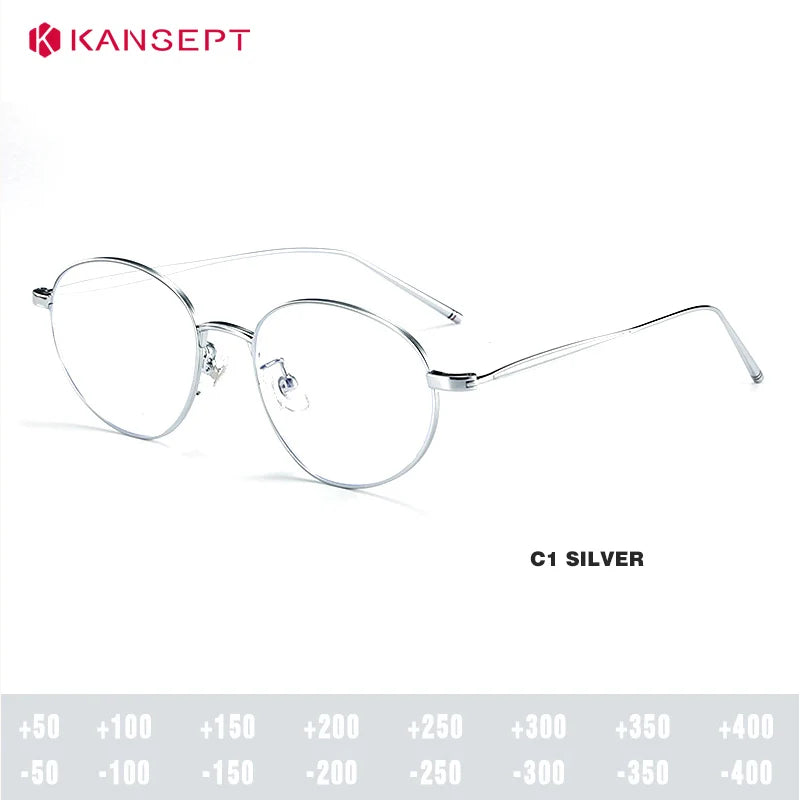 Kansept Unisex Full Rim Oval Titanium Reading Glasses 30886