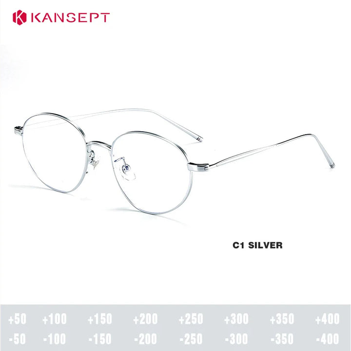 Kansept Unisex Full Rim Oval Titanium Reading Glasses 30886