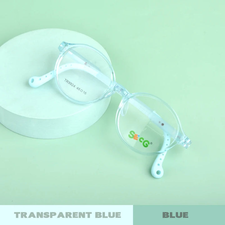 Secg Unisex Children's Full Rim Round Tr 90 Silica Eyeglasses 9924 Full Rim Secg C49