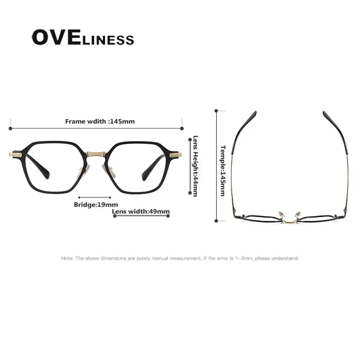 Oveliness Unisex Full Rim Polygon Acetate Titanium Eyeglasses 614425