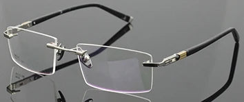 Chashma Unisex Rimless Square Titanium Eyeglasses 58103