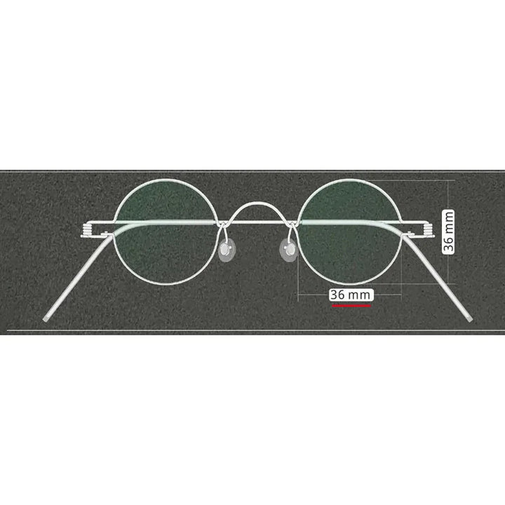 Yujo Unisex Full Rim Round Stainless Steel Custom Eyeglasses Y3030 Full Rim Yujo 36mm CHINA