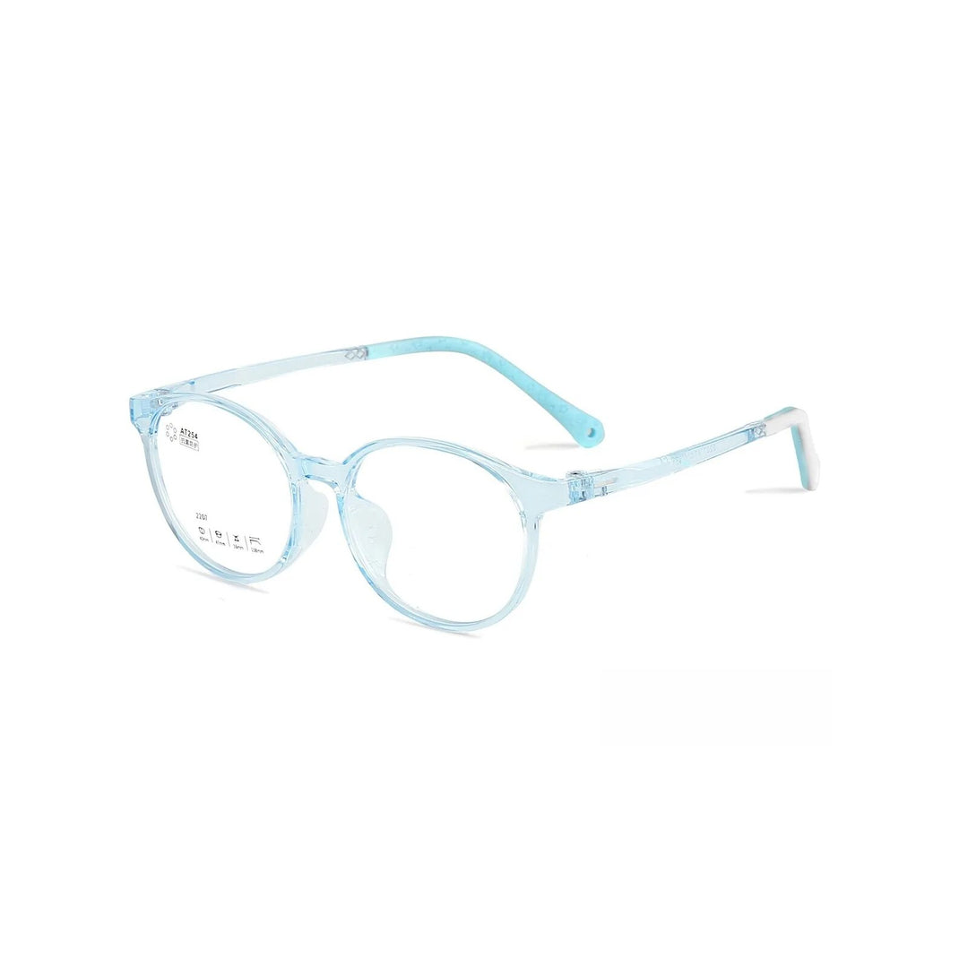 Yimaruil Unisex Children's Full Rim Round Tr 90 Sillicone Eyeglasses 2207 Full Rim Yimaruili Eyeglasses Transparent Blue