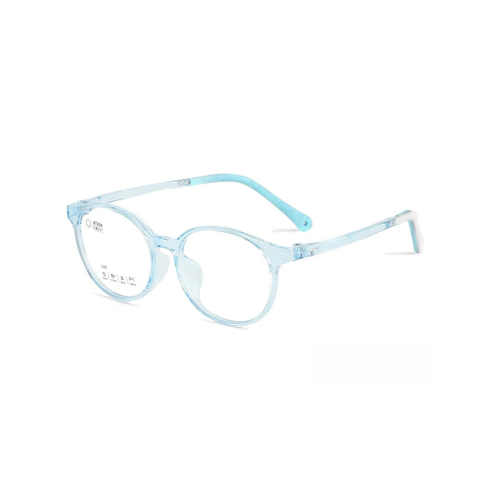 Yimaruil Unisex Children's Full Rim Round Tr 90 Sillicone Eyeglasses 2207 Full Rim Yimaruili Eyeglasses Transparent Blue  
