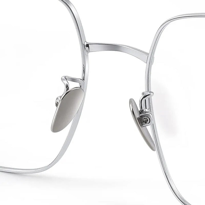 Muzz Unisex Full Rim Oversized Square Titanium Eyeglasses 121219 Full Rim Muzz