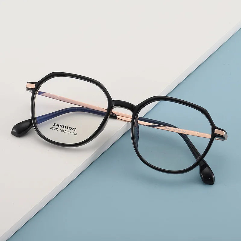 Zirosat Unisex Full Rim Flat Top Polygon Tr 90 Eyeglasses Z32030 Full Rim Zirosat C4