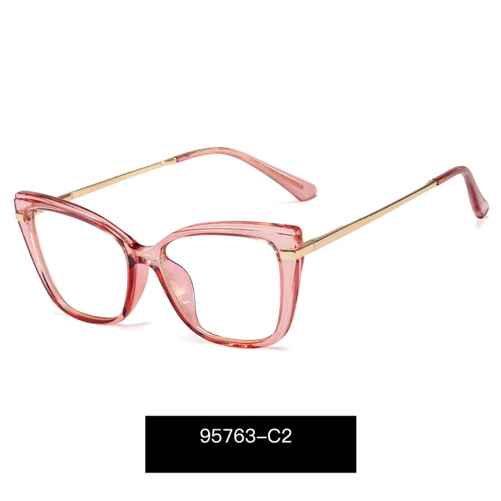 Handoer Women's Full Rim Square Cat Eye Tr 90 Alloy Eyeglasses 95763