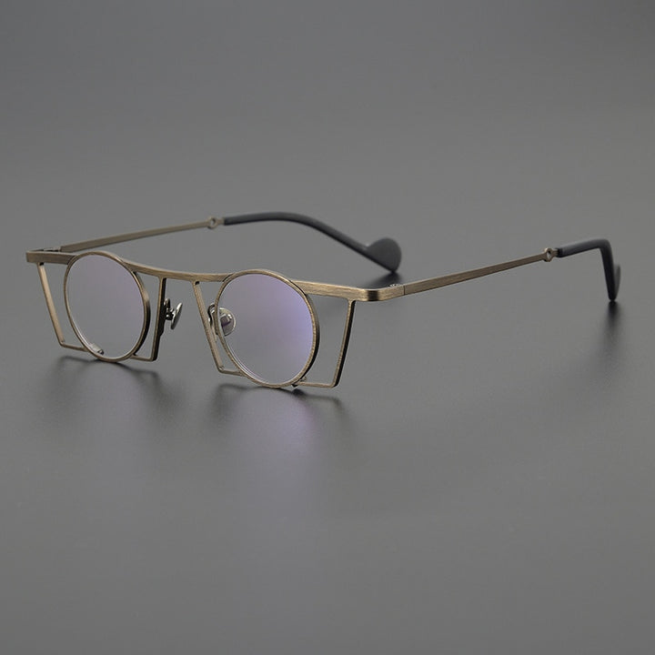 Gatenac Unisex Full Rim Square Round Titanium Eyeglasses Gxyj1035 Full Rim Gatenac