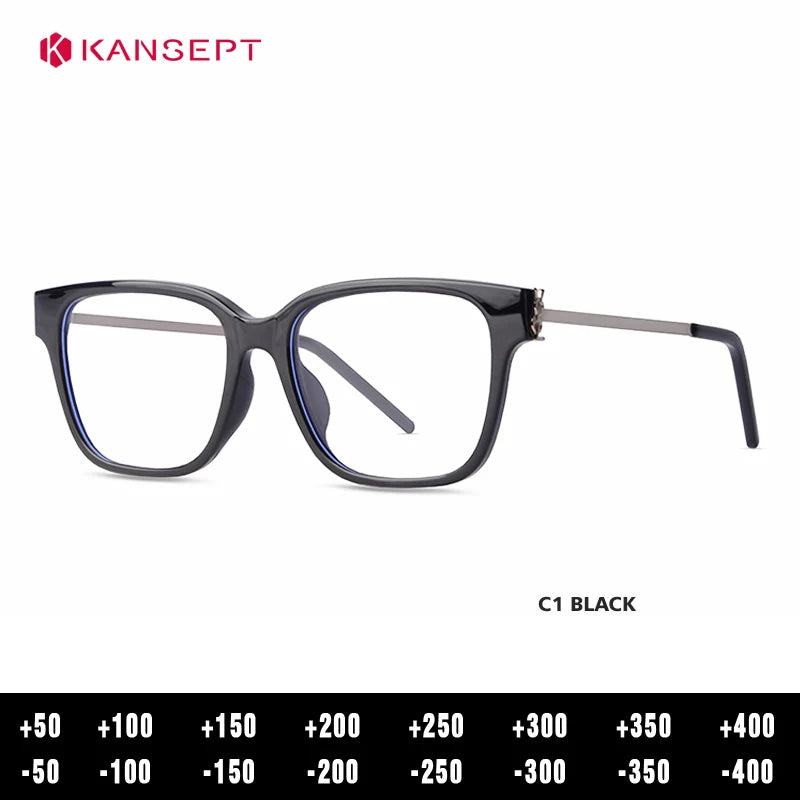 Kansept Unisex Full Rim Square Tr 90 Alloy Reading Glasses 455748