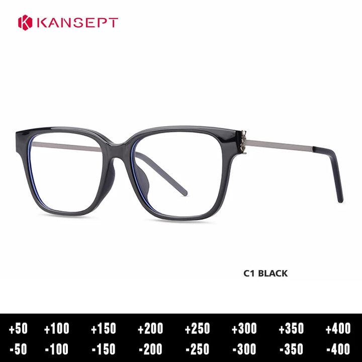 Kansept Unisex Full Rim Square Tr 90 Alloy Reading Glasses 455748