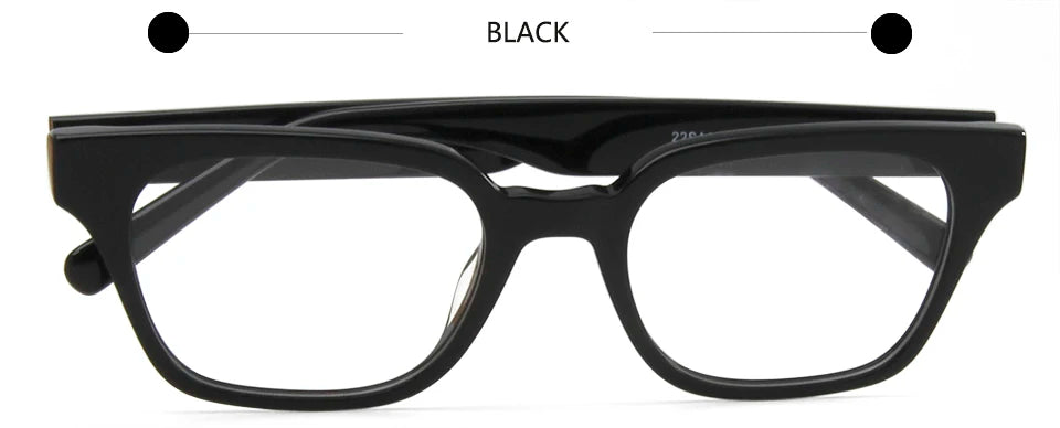 Esnbie Unisex Full Rim Square Thick Acetate Temple Eyeglasses 22095
