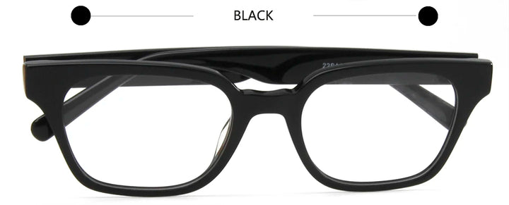 Esnbie Unisex Full Rim Square Thick Acetate Temple Eyeglasses 22095