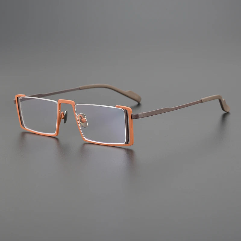 Nobler Unisex Semi Rim Square Titanium Eyeglasses 18780 Semi Rim Nobler C2