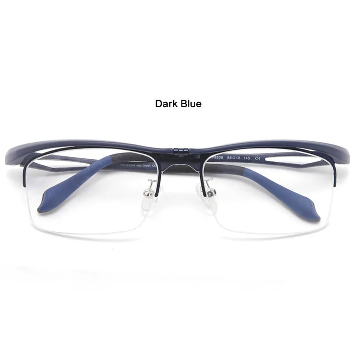 Muzz Unisex Semi Rim Square Alloy Tr 90 Flip Up Sport Eyeglasses M9808 Semi Rim Muzz C4